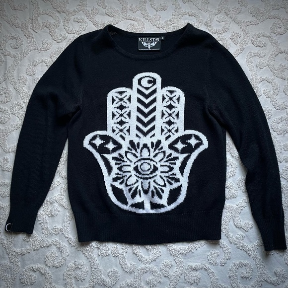 Killstar Sweaters - Killstar Hamsa Hand Sweater small